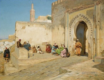 THE KASBAH GATE TANGIERS Georges Bretegnier Araber Oil Paintings